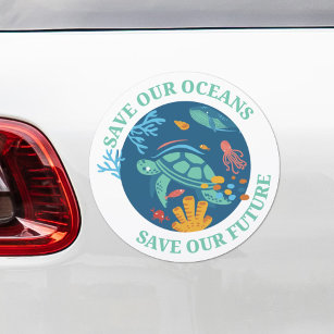 Imán Para Coche Salvar nuestros océanos y nuestro futuro Día de la