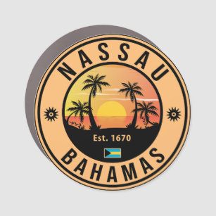 Imán Para Coche Souvenirs Retro Sunset de Nassau Bahamas de los añ