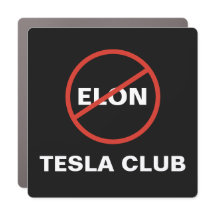 Tesla - Cuadrado CLUB ANTI ELON TESLA - negro