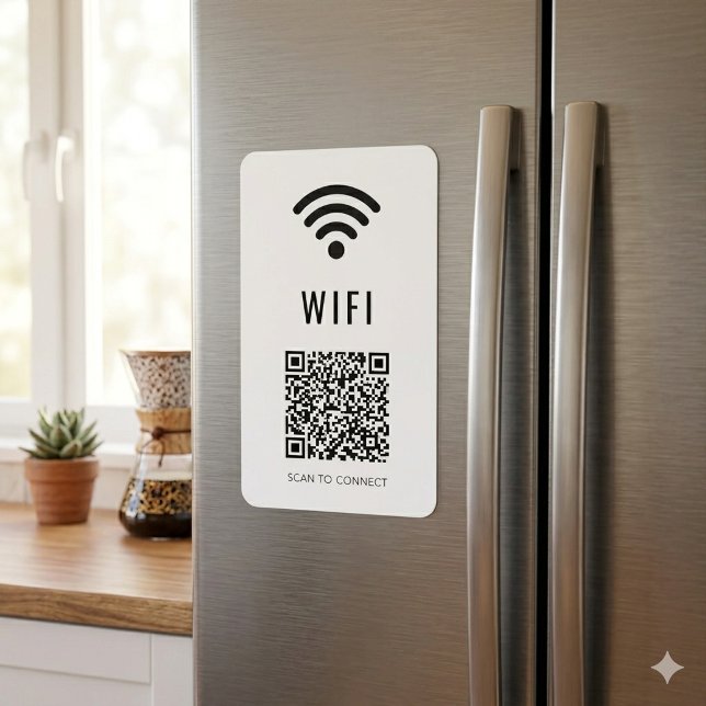 Imán para conectar WiFi con diseño de código QR (Scan to Connect WiFi Magnet with QR Code Design)