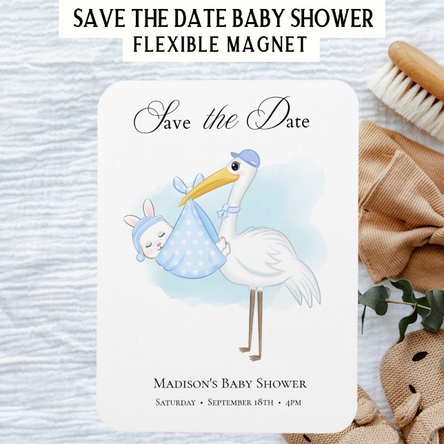Imán para guardar la fecha de Baby Boy Stork Blue  (Subido por el creador)