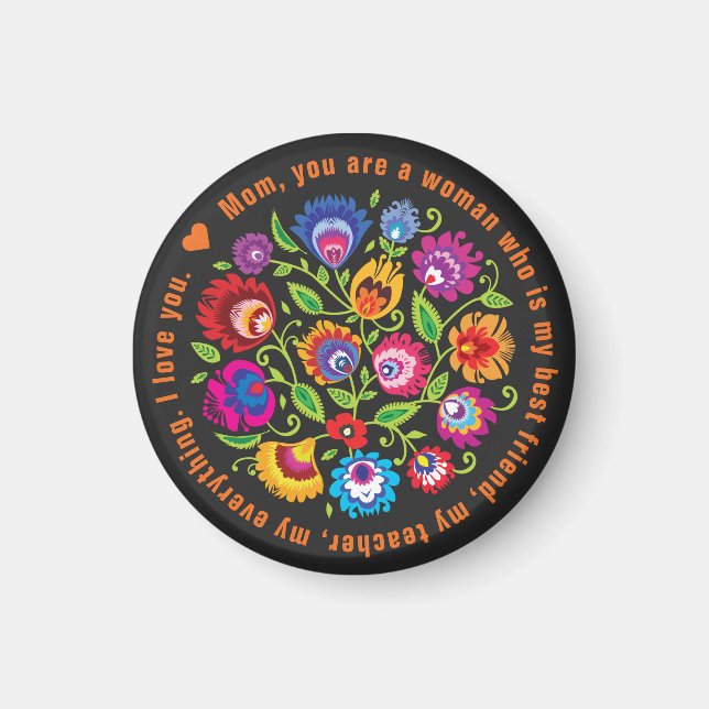 Imán Para la composición folclórica de la madre polaca (Frente)