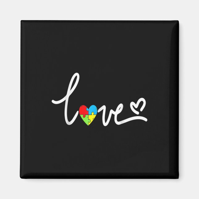 Imán Para los hombres Mujeres Autismo Conciencia Tee Pl (Frente)