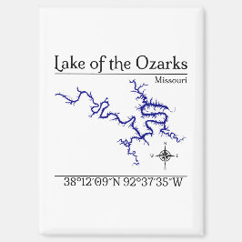 Imán para nevera del mapa del lago de los Ozarks M