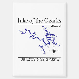Imán para nevera del mapa del lago de los Ozarks M