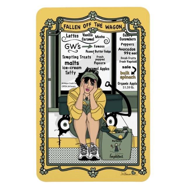 Imán para nevera Fallen Off The Wagon_C_4x6 (Vertical)