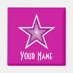 Imán para nevera 'Your Name' cuadrado rosa Pink St