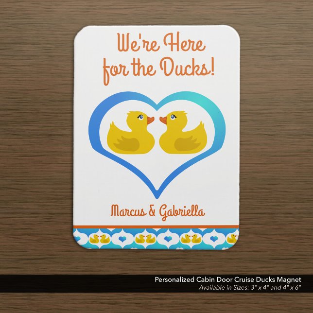 Imán para puerta de camarote de patos de crucero p (Decorate Your Stateroom Door with a Cute Cruising Ducks Magnet–Customized with Your Name.)