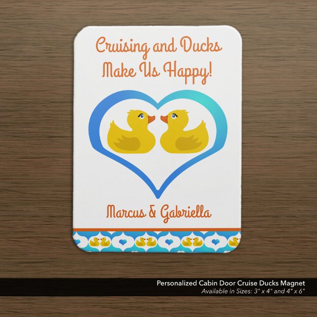 Imán para puerta de camarote de patos de crucero p (Decorate Your Stateroom Door with a Cute Cruising Ducks Magnet–Customized with Your Name.)