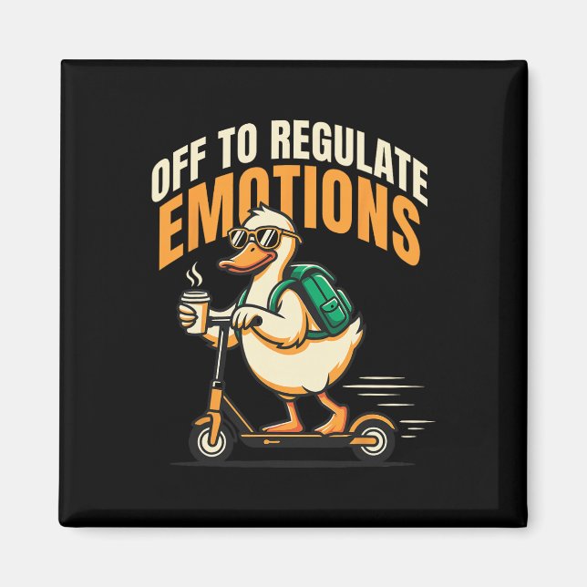 Imán Para Regular Emociones Patinete de Ganso Divertido (Frente)