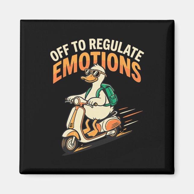 Imán Para Regular Emociones Patinete de Ganso Divertido (Frente)