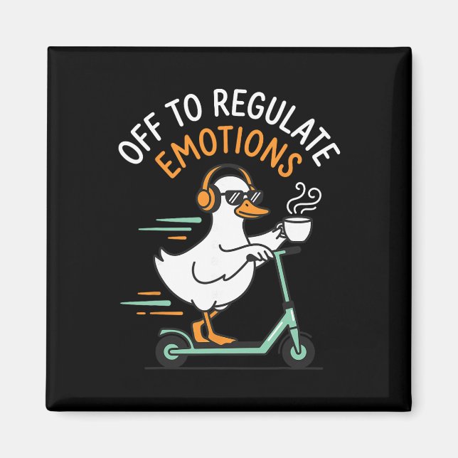 Imán Para Regular Emociones Patinete de Ganso Divertido (Frente)