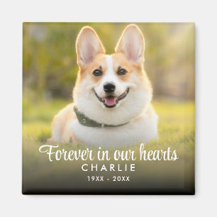Imán Para siempre en nuestro corazón Mascota de memoria