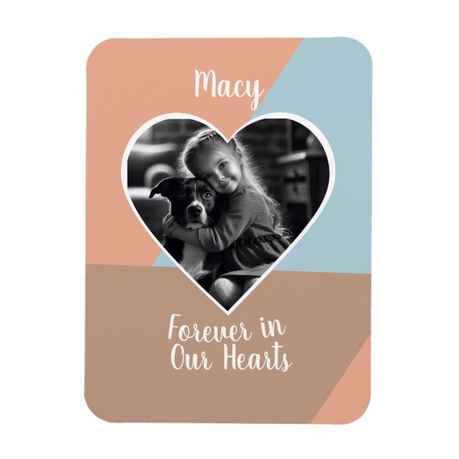 Imán Para siempre en nuestro corazón Personalizado foto (Vertical)