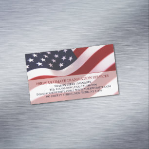 Imán para Tarjeta de Negocios de Bandera Americana