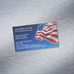 Imán para Tarjeta de Negocios de Bandera Americana