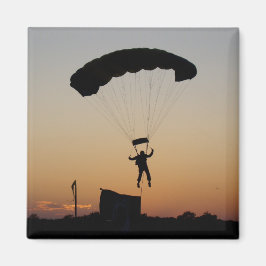 Imán Paracaídas de Skydiver en Sunset Sky Diver