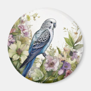 Imán Paracaídas y flores azules