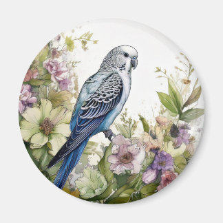 Imán Paracaídas y flores azules