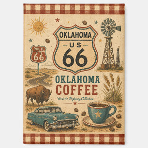 Imán Parada de café en la nevera de la ruta 66 de Oklah