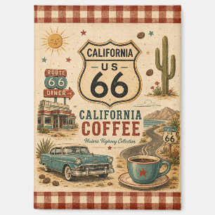 Imán Parada de café retro California recuerdo
