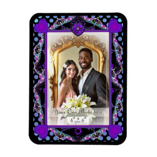 Imán Paraguas morados y corazones .7