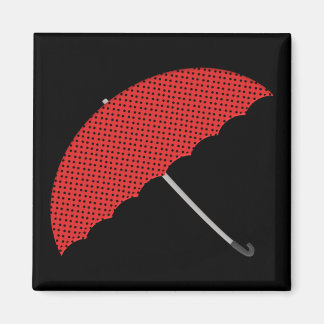 Imán paraguas rojo y negro