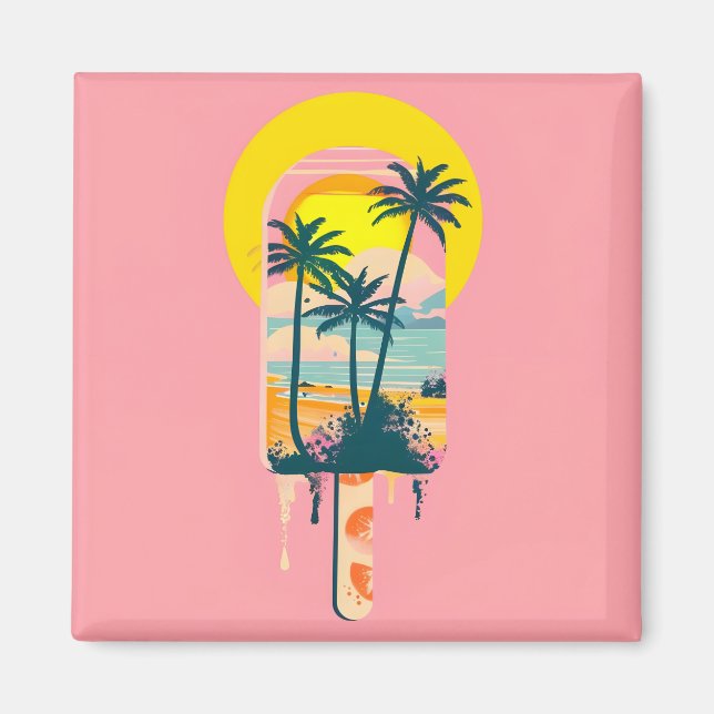Imán Paraíso de los dulces de verano tropical (Frente)