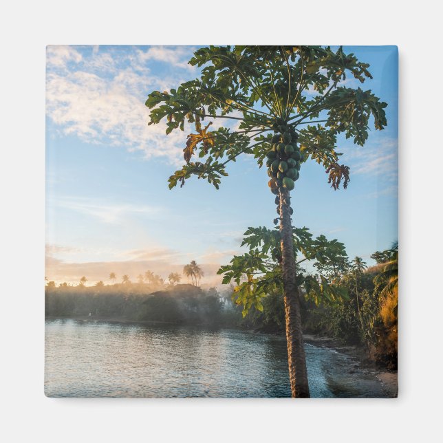 Imán Paraíso tropical al atardecer, Fiyi (Frente)