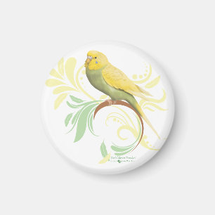 Imán Parakeet verde en colores pastel
