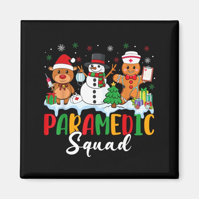 Imán Paramedic Squad Reindeer Snowman Gingerbread Chris (Frente)