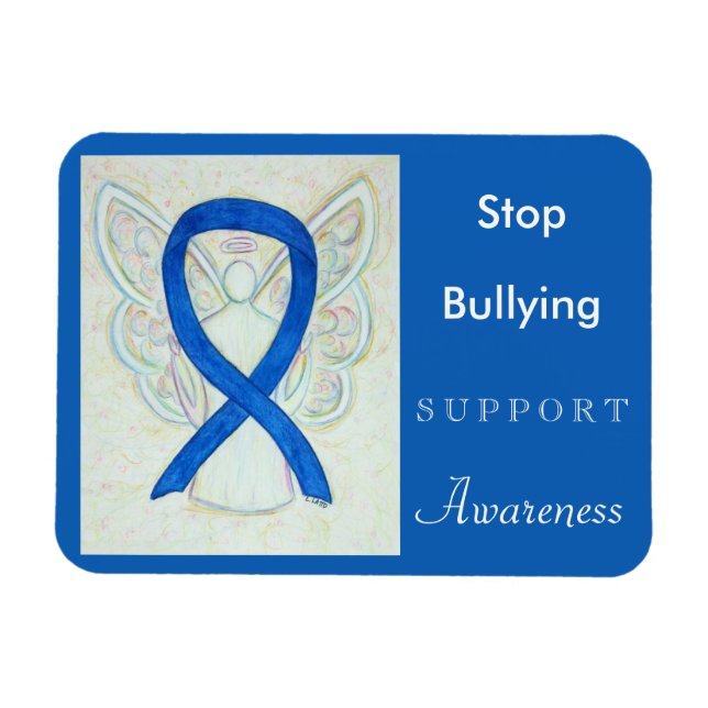 Imán Parar de bullying Awareness Ribbon Angel Magnet (Horizontal)