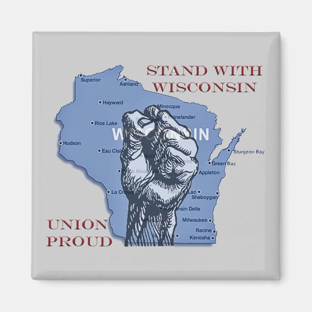 Imán pararse con wisconsin (Frente)