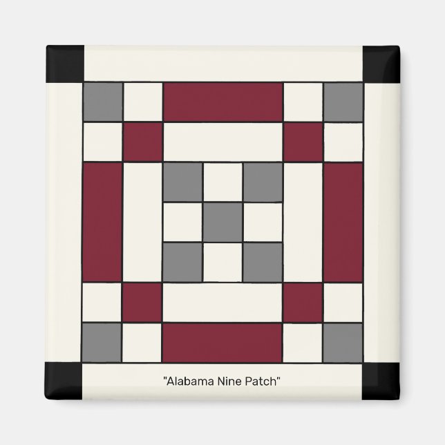 Imán Parche Alabama Nine (Frente)