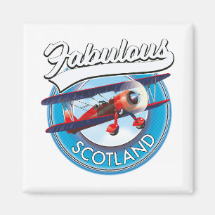 Imán Parche de viaje de estilo retro de Escocia fabulos