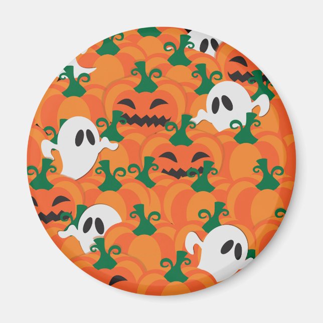 Imán Parche Halloween Ghosts Haunted Pumpkin (Frente)