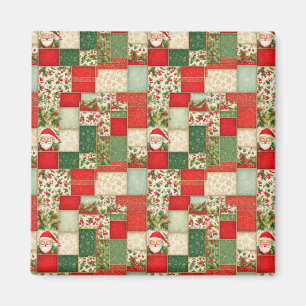 Imán Parchwork de navidades en rojo y verde