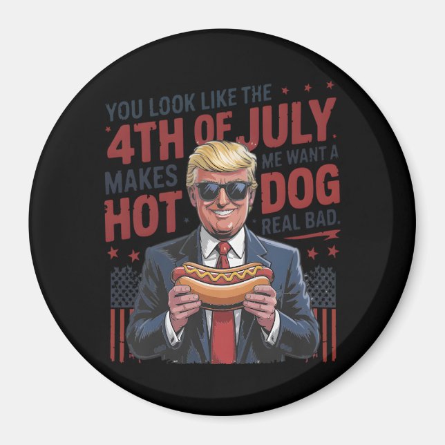 Imán Parece Que El 4 De Julio Me Hace Querer Un Perro C (Frente)