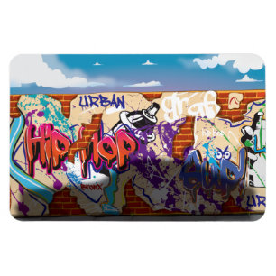 Imán Pared de grafiti de Hip Hop urbano.