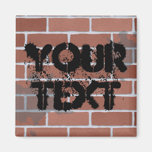 Imán pared de ladrillo, TU TEXTO