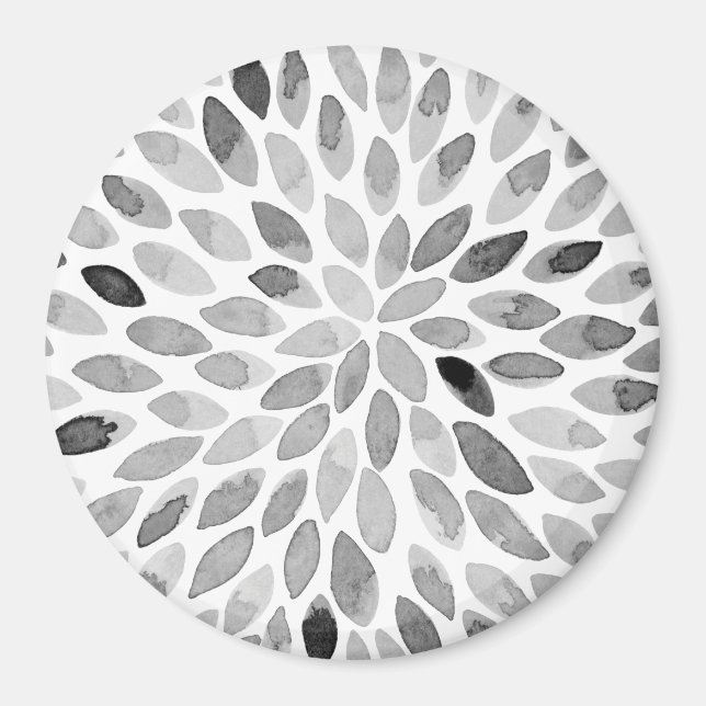 Imán Paredes de brocha acuarela - blanco y negro (Frente)