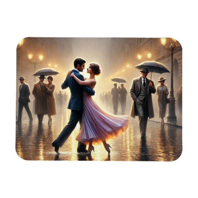 Imán Pareja bailando en la lluvia (Horizontal)