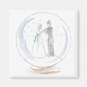 Imán Pareja Boda de Globe de Nieve