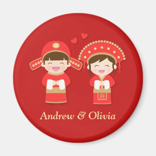 Imán Pareja China Tradicional Lindo Casamiento