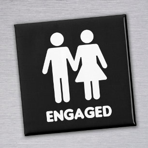 Imán Pareja comprometida (silueta blanca)