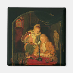 Imán Pareja contando dinero a la luz de las velas, 1779