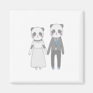 Imán Pareja de Boda de Panda Adorable – Novia y Novio K