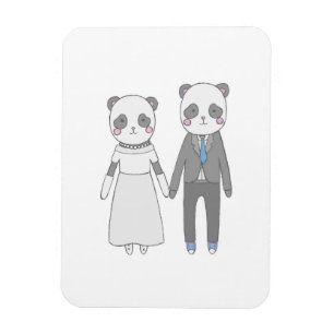 Imán Pareja de Boda de Panda Adorable – Novia y Novio K