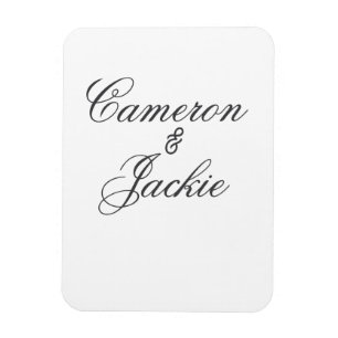 Imán Pareja de boda elegante simple nombre caligrafía e