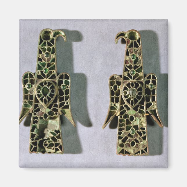 Imán Pareja de broches con forma de águila (metalizado  (Frente)